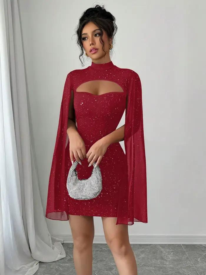 Dámske mini šaty s golierom Cape