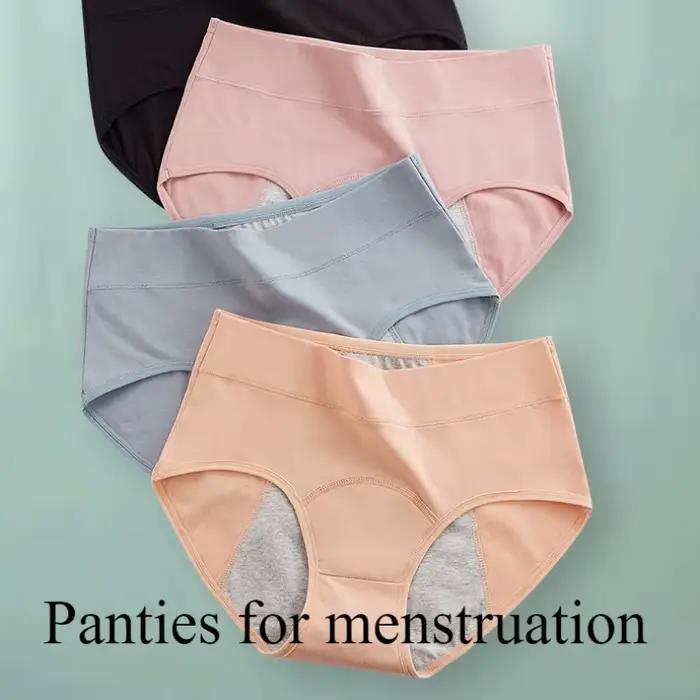 Culotte menstruelle haute taille en coton pour femmes protection anti-fuite variété de couleurs confortable usage quotidien et cadeau spécial