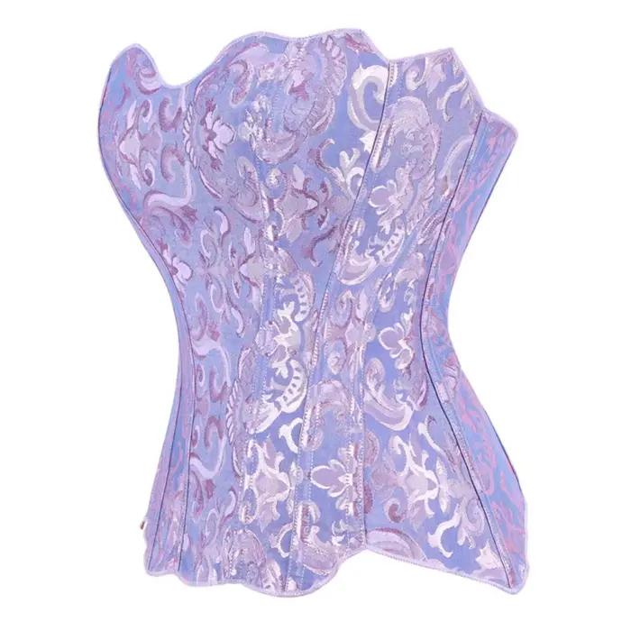 Corset et bustier victorien vintage pour femme, en jacquard, avec baleines en plastique, corselet