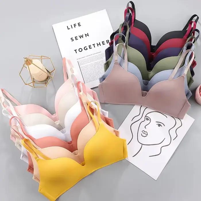 Soutien-gorge sans couture pour femmes, Sexy, sans fil, Push Up, sous-vêtements pour filles étudiantes, respirant, fin, 10 couleurs, soutien-gorge pour femmes, respirant, froncé