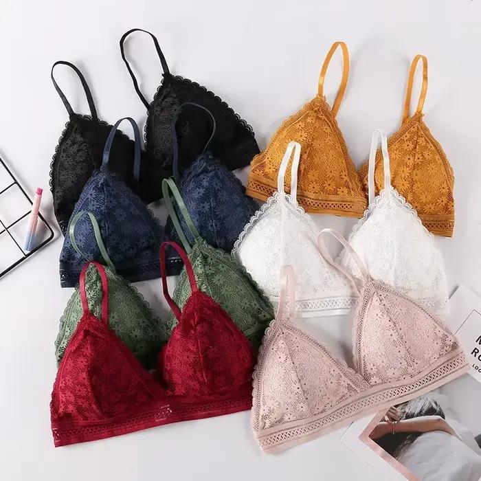 Soutien-gorge Sexy en dentelle florale pour femmes, Push Up, Lingerie féminine, Bralette respirante, coussinet amovible, fin, à la mode, sans fil, nouvelle collection