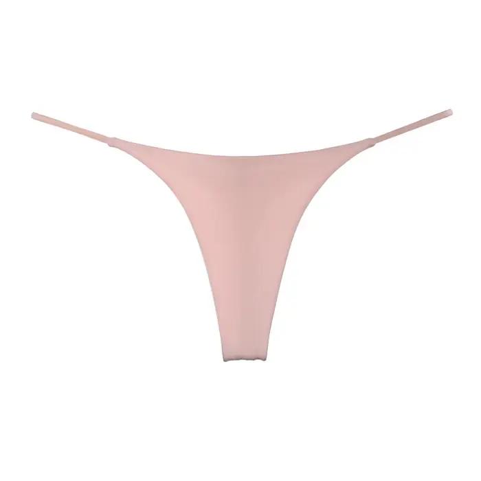 String sexy pour femmes, sous-vêtements, culotte en coton, avec ceinture fine, double épaisseur
