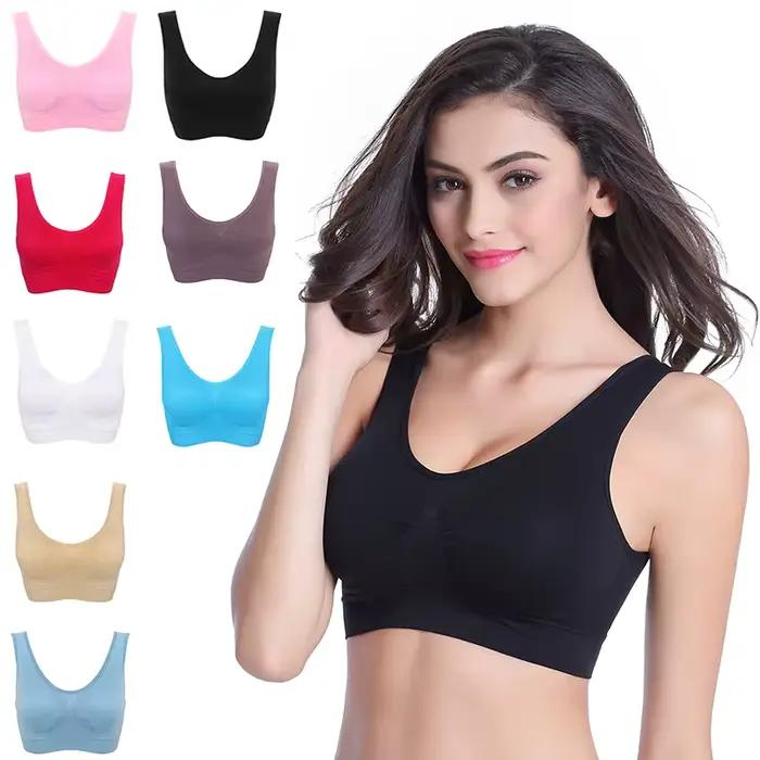 Soutien-gorge grande taille pour femmes, sans couture, avec coussinets jusqu'à 4XL 5XL, Bralette Push Up, gilet, sous-vêtements actifs sans fil, à la mode