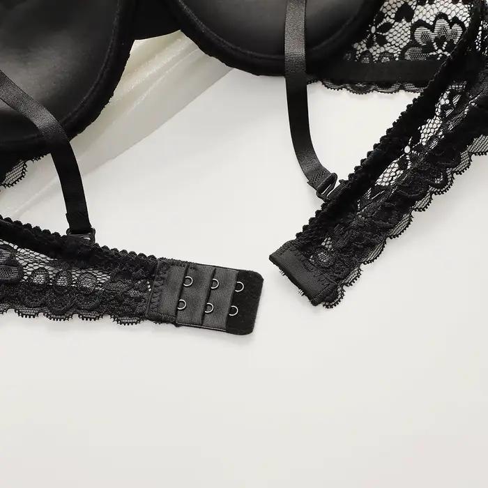 Viomisha ensemble de lingerie Sexy dame Push Up soutiens-gorge ensemble Transparent à armatures florales intime jolie sous-vêtements en dentelle ensemble de culottes