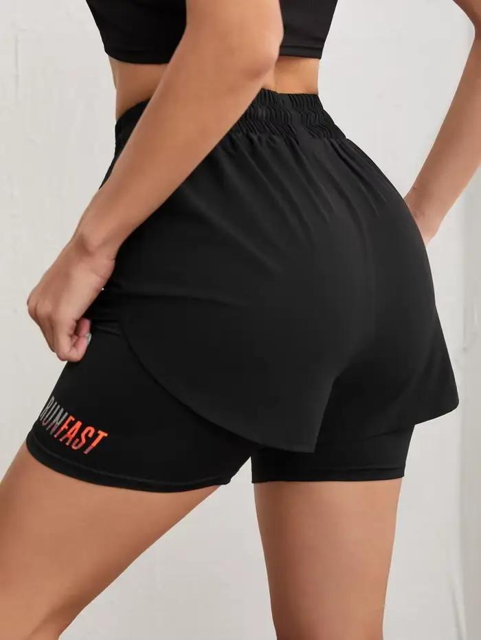 Shorts de course pour femmes avec ceinture haute et tissu élastique à quatre voies pour yoga et entraînement physique occasions spéciales