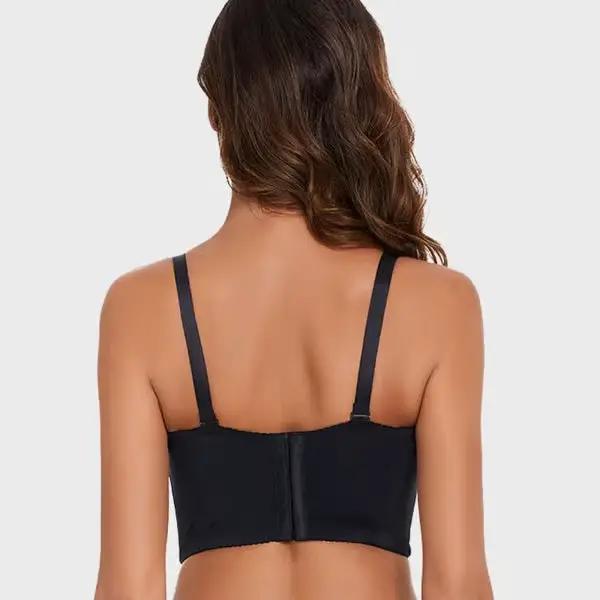Soutien-gorge push-up sans bretelles pour femme, rembourré, avec armatures, bretelles réglables et convertibles, effet lissant latéral, soutien-gorge T-shirt