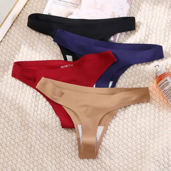 Bezšvové hodvábne tangá pre ženy, sexy spodná bielizeň, športové t-back