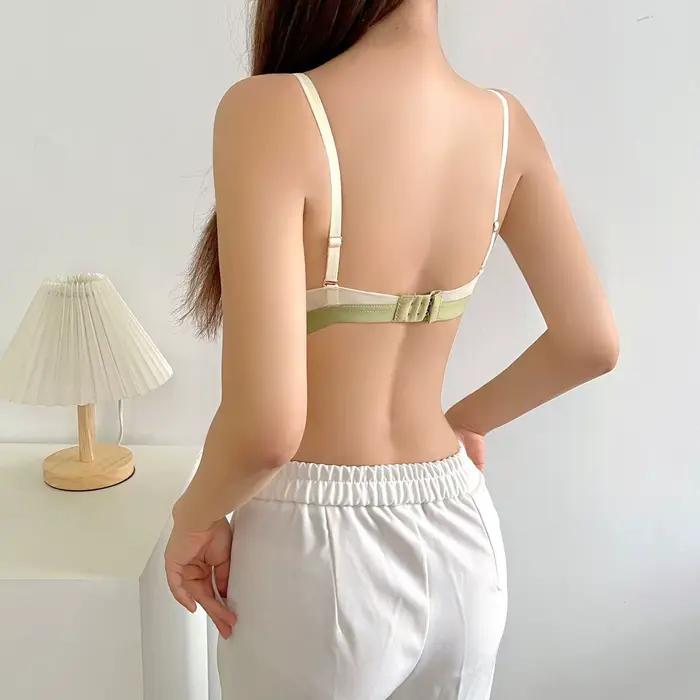 Soutien-gorge sans couture sexy avec tasse 1/2, bretelles ajustables, fermeture à l'arrière, confort respirant et design élégant pour femmes toutes les occasions