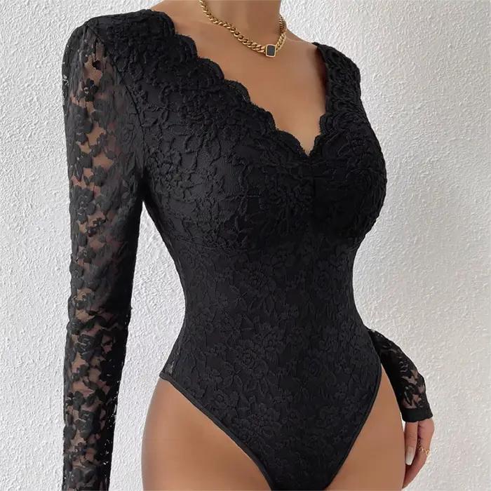 Elegantné biele čipkované body pre ženy