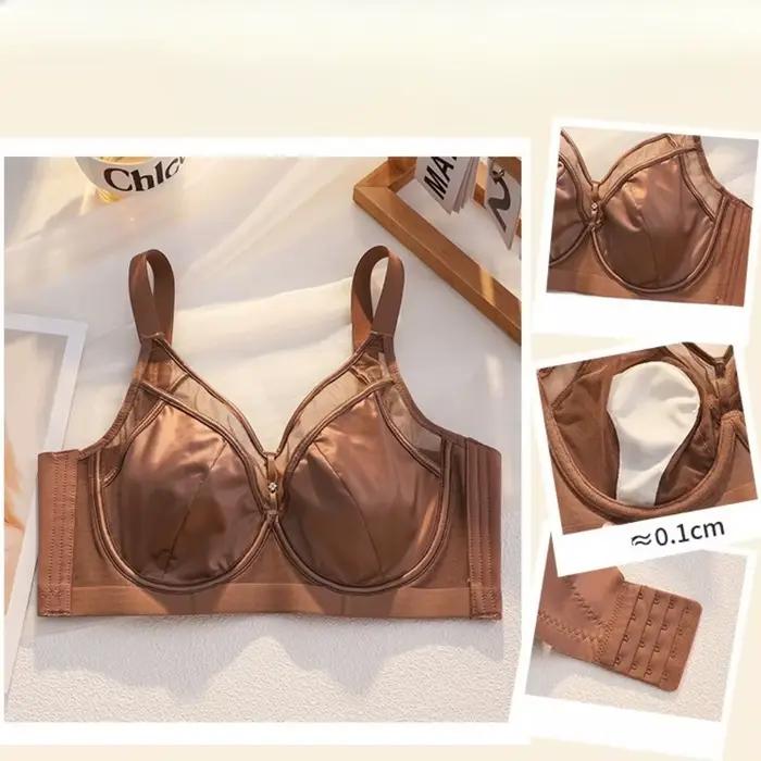 34/75CD-44/100CD Nouveau soutien-gorge pour femme minimisant, en satin doux, avec armatures fines, coupe pleine, anti-affaissement, effet liftant, sexy