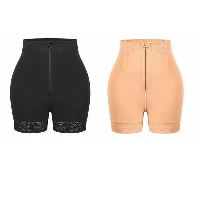 Culotte gainante taille haute post-partum sans couture, contrôle du ventre, rehausseur de fesses, fermeture éclair frontale, amincissante, pour une silhouette sablier