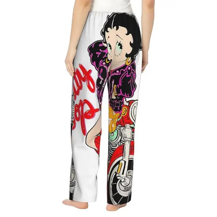 Pantalon de pyjama personnalisé Betty Boop pour femme, pantalon de détente, vêtements de nuit avec poches
