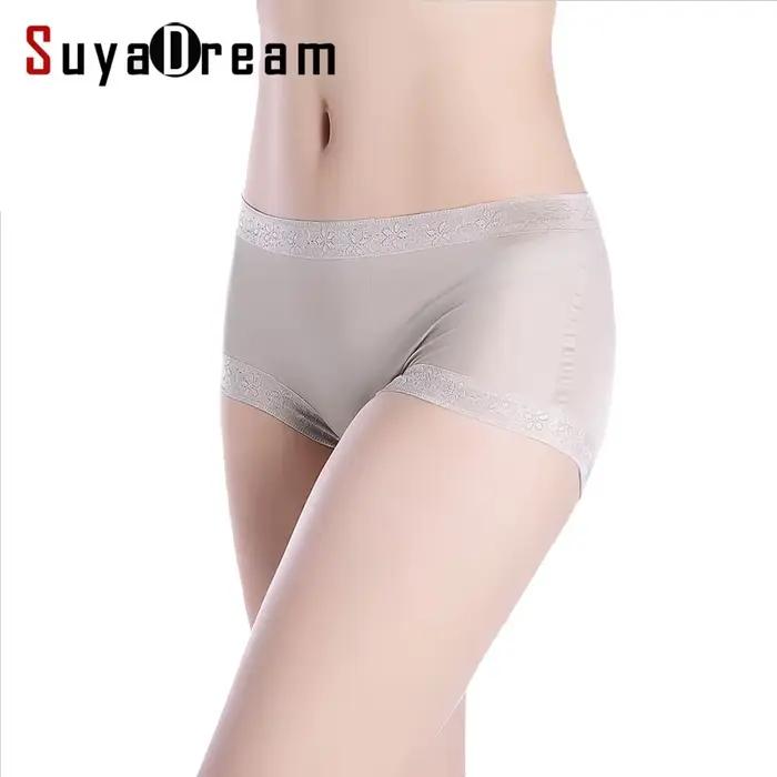 SuyaDream femmes 100% soie naturelle sans couture culotte taille moyenne Boxer sous-vêtements de santé 2025 rose nu noir