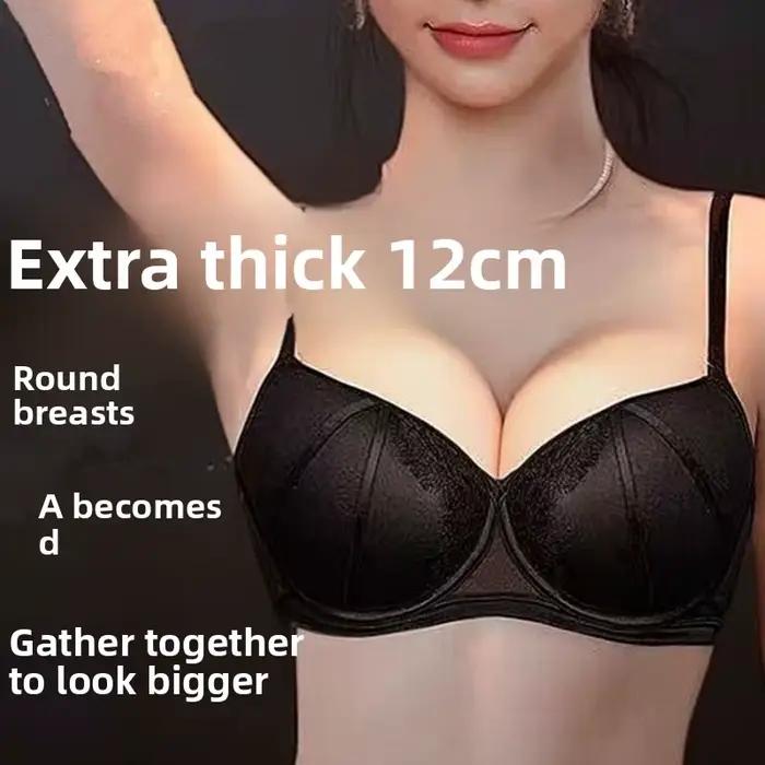 Soutien-gorge rembourré sans fil de 12 cm pour petits seins, soutien-gorge Demi sexy demi-tasse avec effet push up maximum, soutien-gorge ultra confortable sans armatures