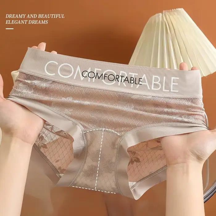 Culotte en dentelle sans couture pour femmes, Alphabet, mode, levage des hanches, légèrement resserrement du ventre, Simple, allongement, entrejambe en soie