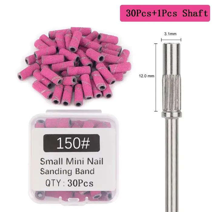30 ks 3, 1 mm Mini brúsne pásiky na nechty s driekom 3/32" vrtáky na