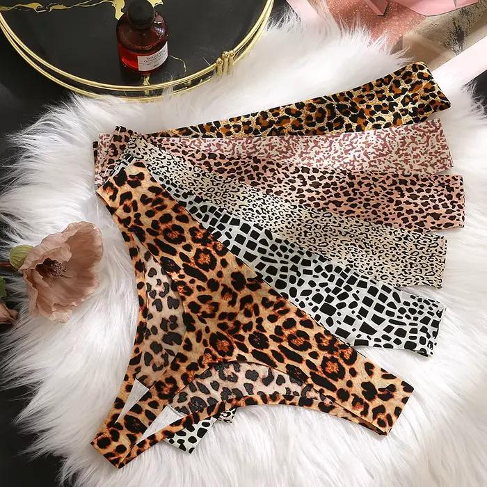 Sexy leopardová bezšvová tanga pre ženy