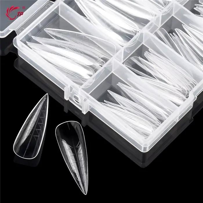 Forme d'ongle stiletto double en acrylique pour ongles artistiques et extensions de qualité professionnelle