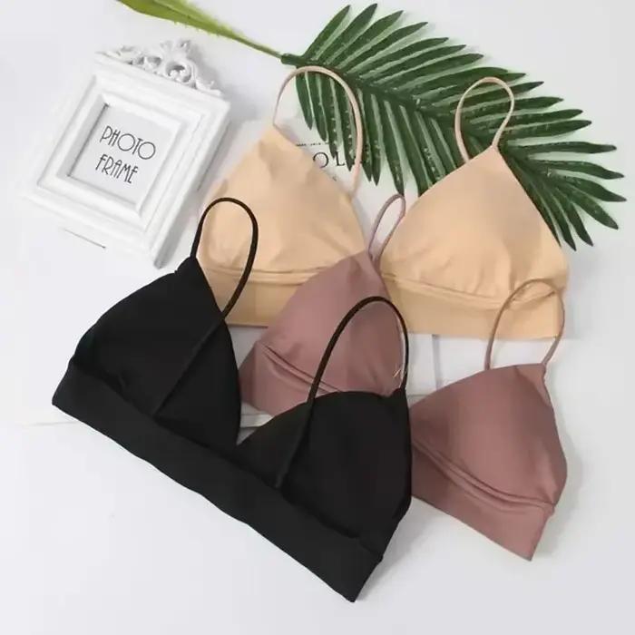 Soutien-gorge Triangle français pour femmes, haut tubulaire, Sexy, sans couture, Camisole, sans fil, dos nu, Lingerie, Bralette, été
