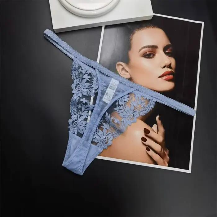 Tangas pour femmes, slip sexy en dentelle complète, taille basse, ajouré, motif floral, semi-transparent, respirant, string, lingerie, culotte