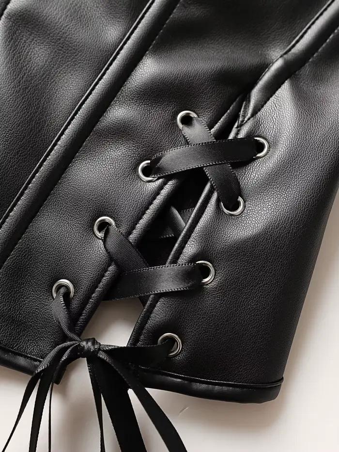Kožený korzetový bustier pre ženy z PU kože