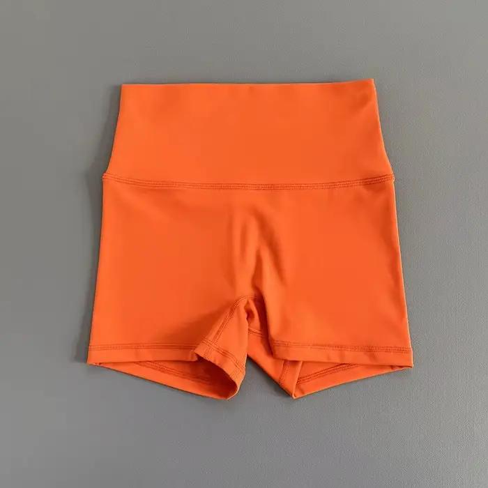 Dámske jógové šortky s vysokým pásom 3 palce - Rýchloschnúce strečové kompresné zdvihnutie zadku Efekt nahoty Letný tréning Fitness Activewear