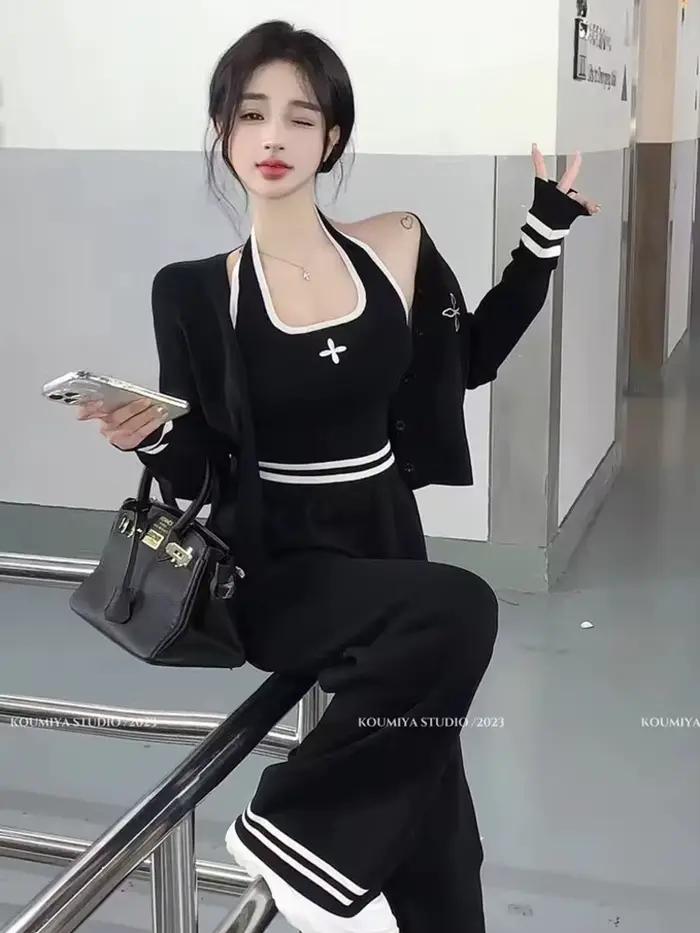 Dámsky pletený streetwear set 3 kusy