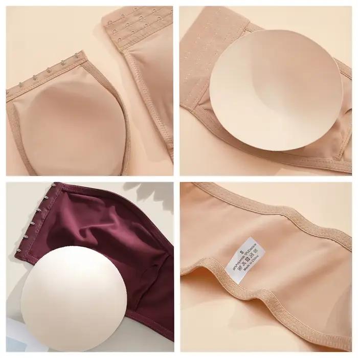 Bezramenná push-up bandeau podprsenka s predným zapínaním pre ženy