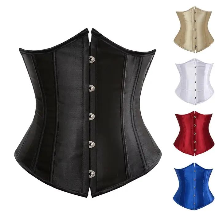 Corset sous-poitrine amincissant la taille, Bustier sculptant le corps pour femme, Corset Steampunk à lacets, Ceinture de maintien de la taille