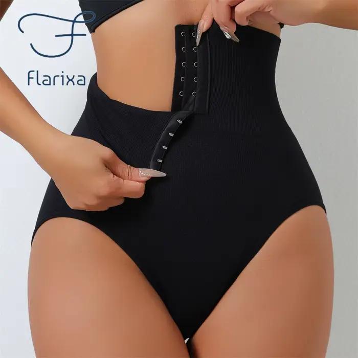 Flarixa taille haute sans couture culotte ventre plat façonnage slips femmes boutonnage ventre bout à bout pantalon sous-vêtements amincissants