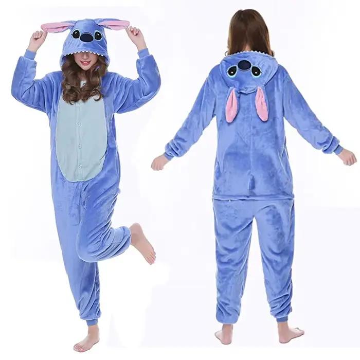 Lilo point Cosplay femmes Costumes combinaison Kigurumi pyjamas point mignon enfant vêtements de nuit à capuche Halloween adultes vêtements