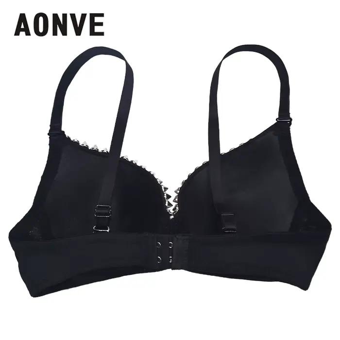 AONVE date Sexy Lingerie Sexy femmes strass couverture soutien-gorge haut or/argent plongeant fil gratuit Bralete mode paillettes couverture haut