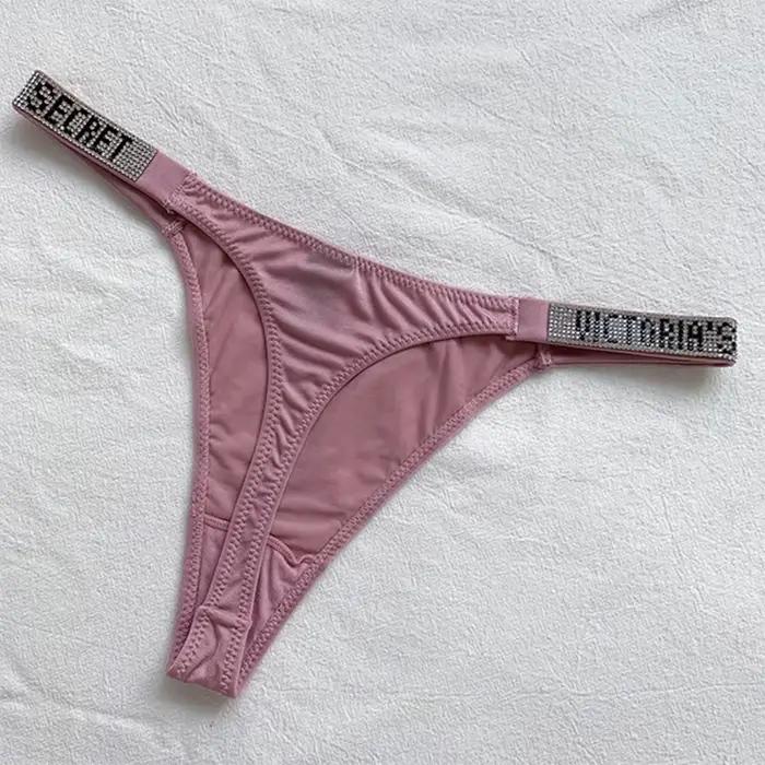 2025 nová značka ružová Sexy Lingerie pre ženy intímne oblečenie zdvíhacie nohavičky podprsenka s kamienkami pohodlné krátke