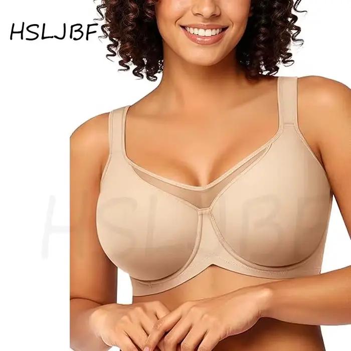 Soutiens-gorge minimisateurs HSLJBF pour femmes grandes tailles, soutien-gorge T-shirt Coolcomfort à couvrance complète sans doublure avec armatures pour poitrines généreuses