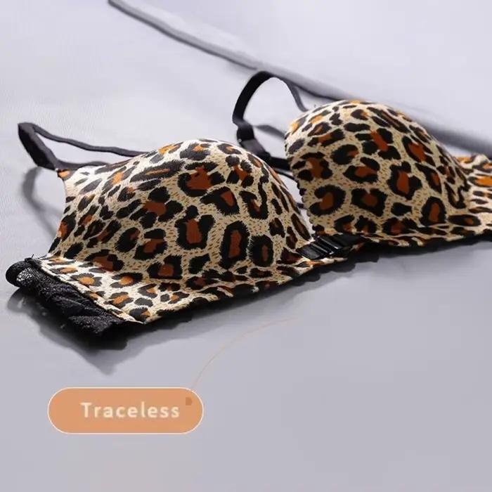 Push-up podprsenka bez ramienok s leopardím vzorom