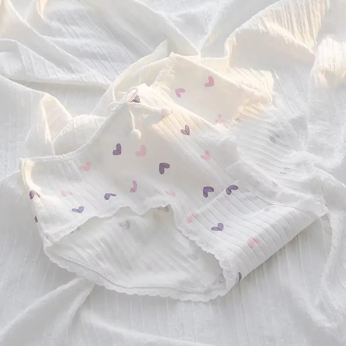 2025 coton culottes femme caleçon mode nœud respirant culotte taille moyenne belle fille Lingerie culotte Lenceria sous-vêtements