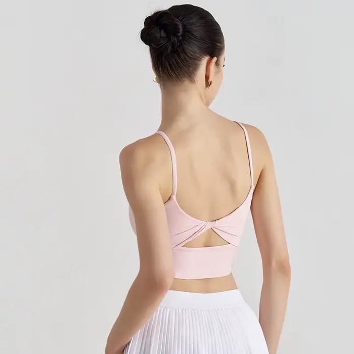 SOISOU mince épaule haut en Nylon nœud papillon dos Sexy femmes soutien-gorge sport Yoga Fitness soutien-gorge pour femmes élastique femme sous-vêtements