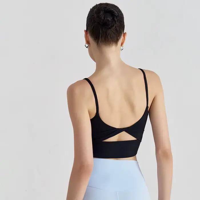 SOISOU mince épaule haut en Nylon nœud papillon dos Sexy femmes soutien-gorge sport Yoga Fitness soutien-gorge pour femmes élastique femme sous-vêtements