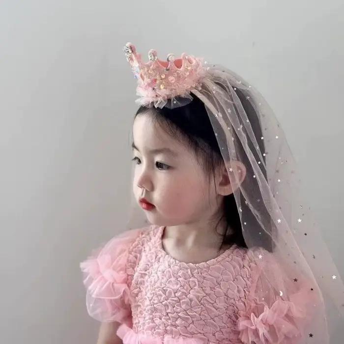 Princezná korunka s tylovým závojom