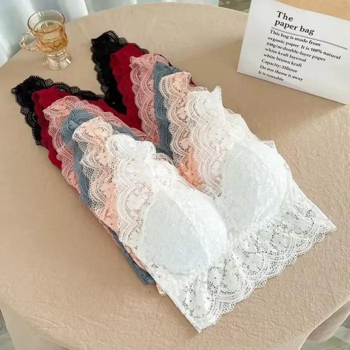 Soutiens-gorge en dentelle pour femmes, lingerie sexy à col en V profond, débardeurs sans armatures, sous-vêtements féminins, bralettes à dos en V, camisoles rembourrées