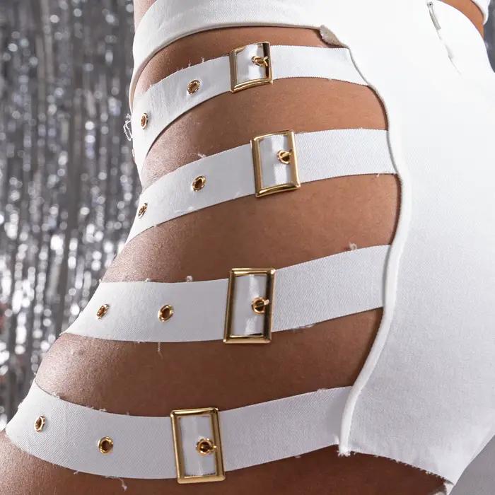 Nové Disko ženy Šortky s vysokým pásom Sexy vykrojené Šortky nohavice teplé