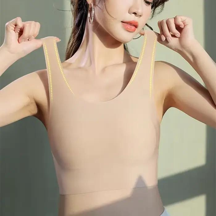 Nouveau soutien-gorge sans couture avec ajustement Invisible, larges bretelles, haut tubulaire confortable, trous arrière respirants, soutien-gorge anti-transpiration