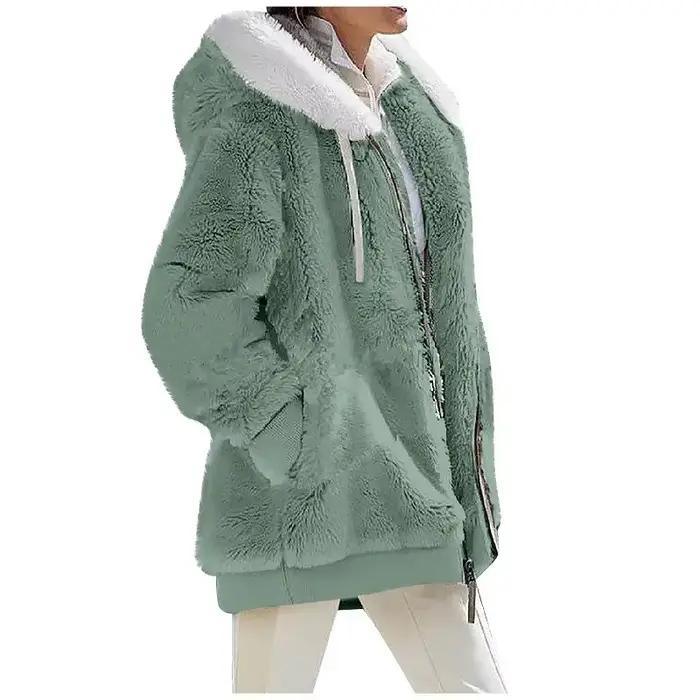 Veste en polyester VEITCHE avec capuche pour femmes, style streetwear, automne-hiver, confortable et polyvalente