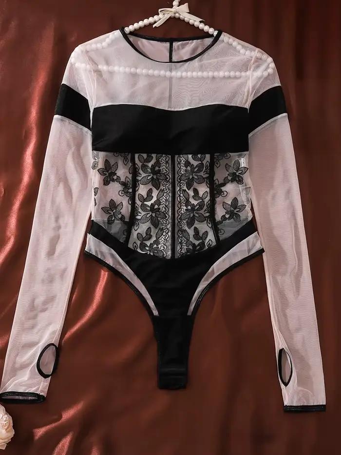 Sexy čipkovaný body Belamimi pre ženy – Elegantný top pre