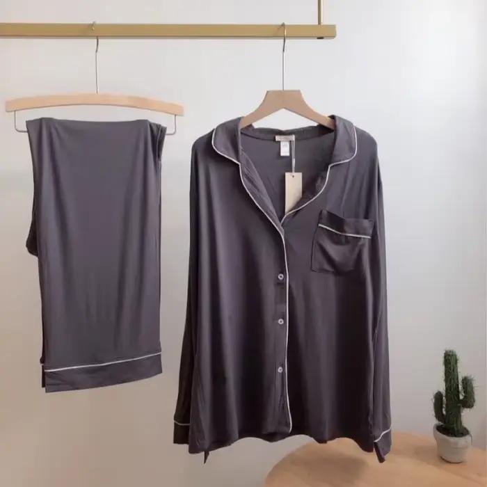 Ensemble de pyjama Modal en gros européen et américain Pyjamas simples pour femmes