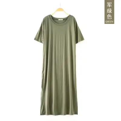 Robe de nuit en coton modal pour femmes, chemise de nuit, chemise de nuit, vêtements de nuit, grande taille, mode estivale, documents pour dames