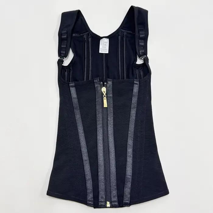 Corset Modelant le Corps pour Femme, Vêtement à Double Tunique, Compression, Entraîneur de Taille, Fermeture Éclair Réglable et Yeux Crochetés, Ventre pio