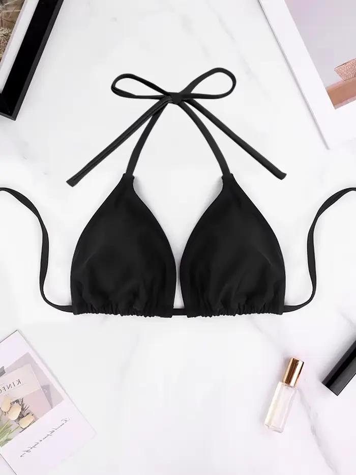 1 ks Dámsky sexy bikini top plavky letná pláž Jednofarebný štýl s ramienkami na krk Bareback popruh B