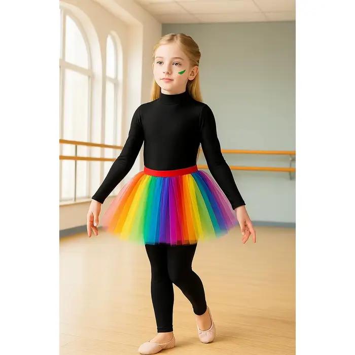OVIGILY – body noir à manches longues pour filles, combinaison de danse avec col roulé, justaucorps de gymnastique de Ballet pour enfants