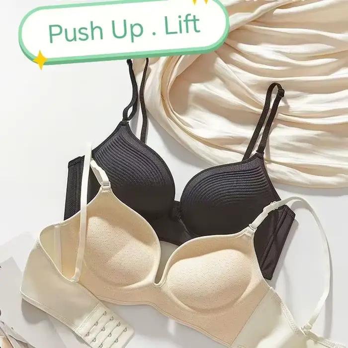 (Soutiens-gorge pour petits seins et pechos plats) Lingerie Ultra-épaisse de 10cm pour femmes sans couture Push Up petit soutien-gorge réglable pour soulever les seins